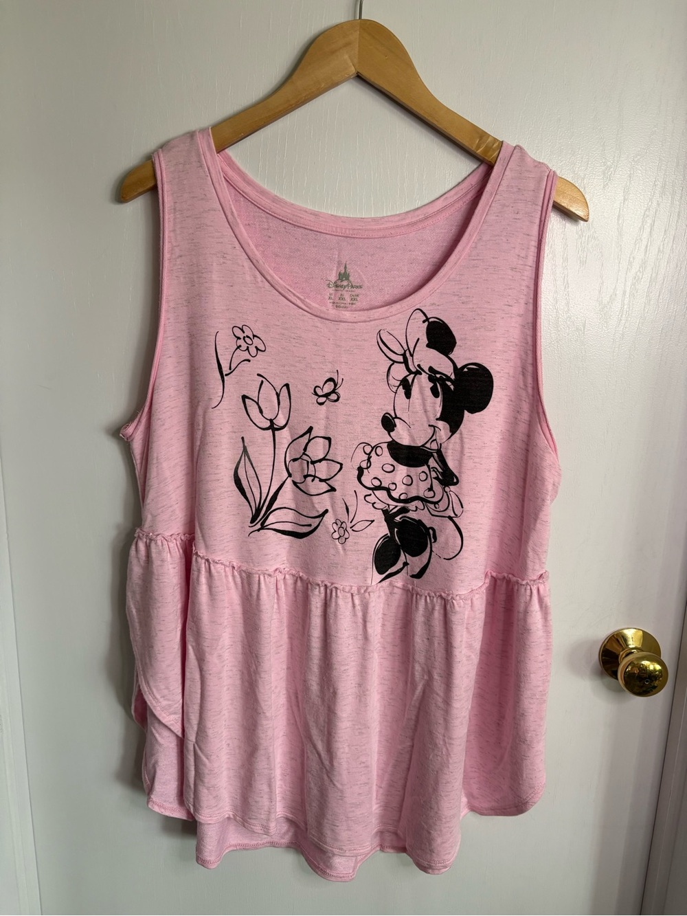 Disney Parks Minnie Mouse Peplum Tank Tunic Babydoll Girly XL Ruffle